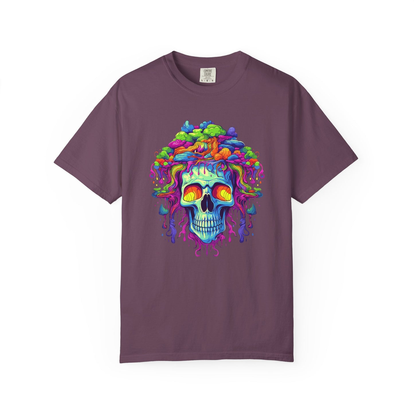 Trippy Skull Vibe, Unisex Garment-Dyed T-shirt