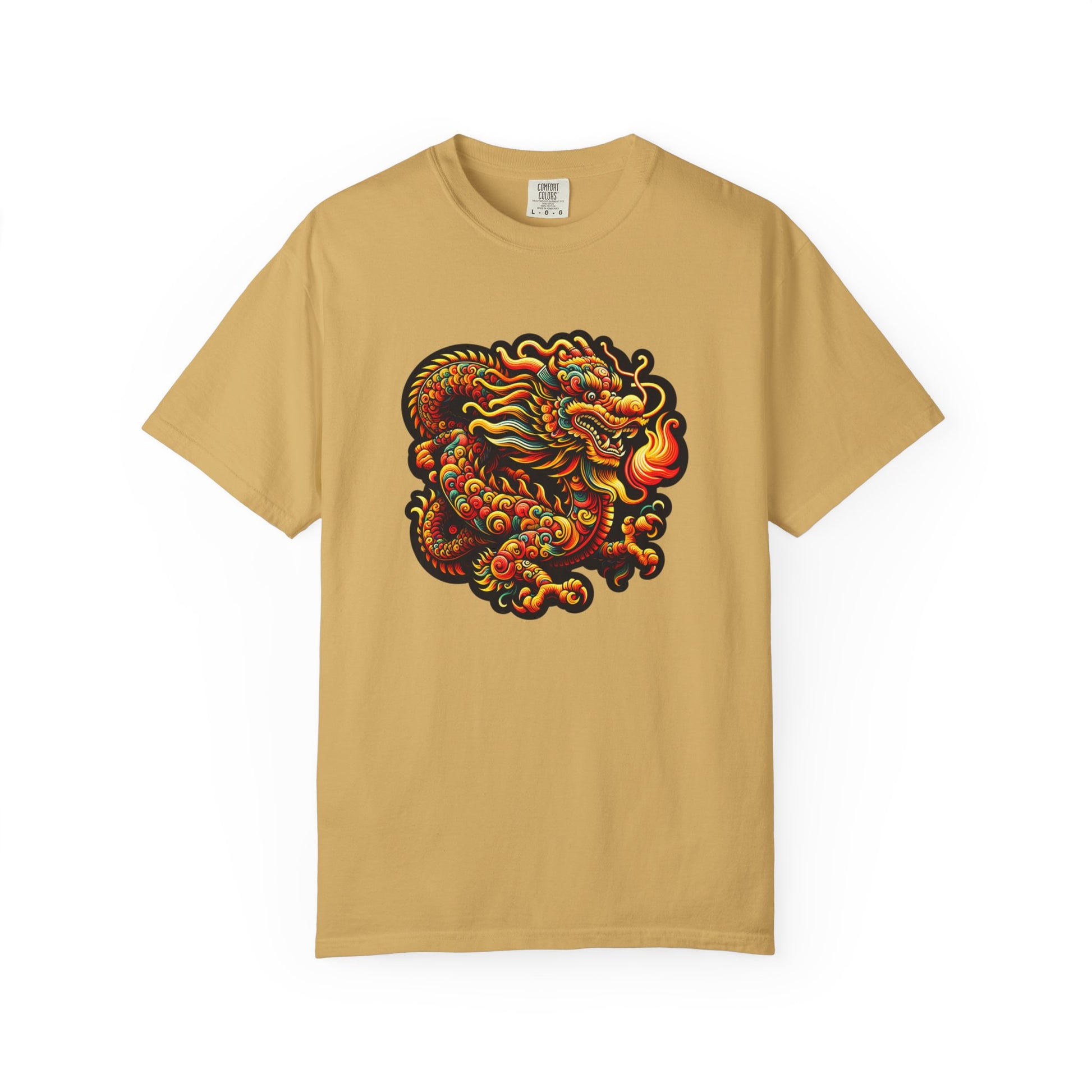 Dragon, Unisex Dragon Graphic T-Shirt - Colorful Garment-Dyed Tee - Psychonaut Swag