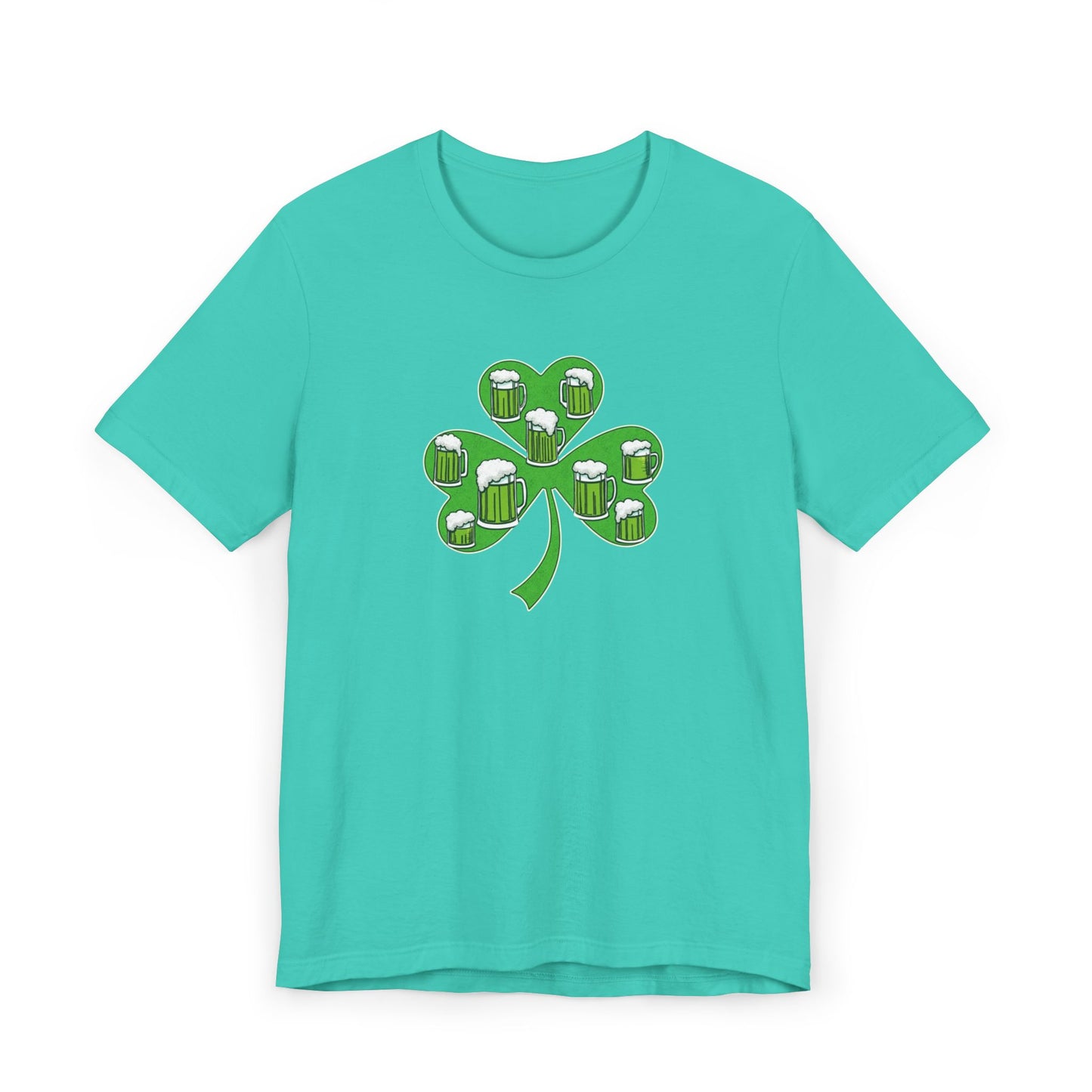 Lucky Green Beer Clover, Unisex Jersey T-Shirt