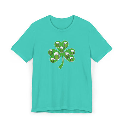 Lucky Green Beer Clover, Unisex Jersey T-Shirt
