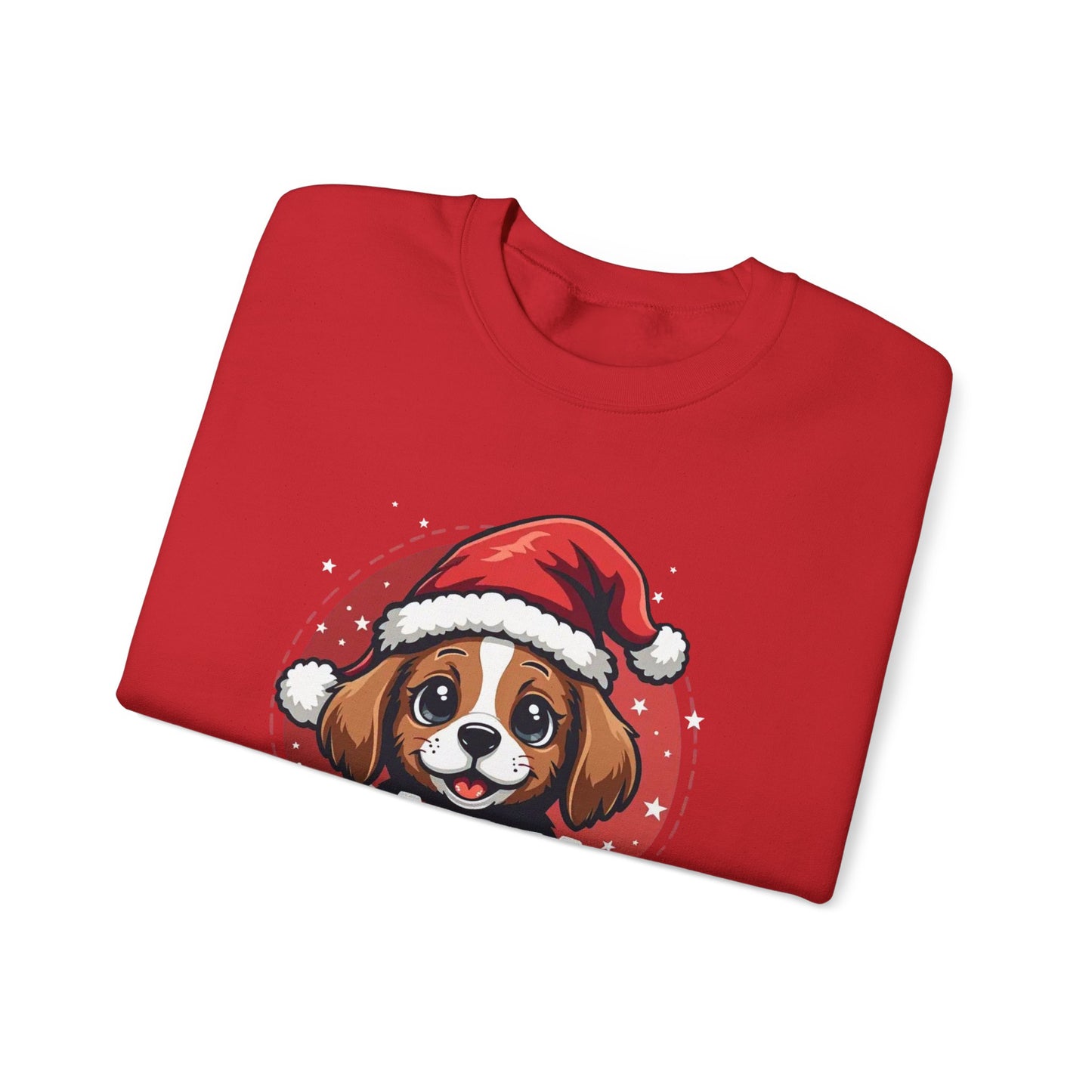 Christmas Dog Sweatshirt — "Santa Paws" Cute Puppy Holiday Crewneck