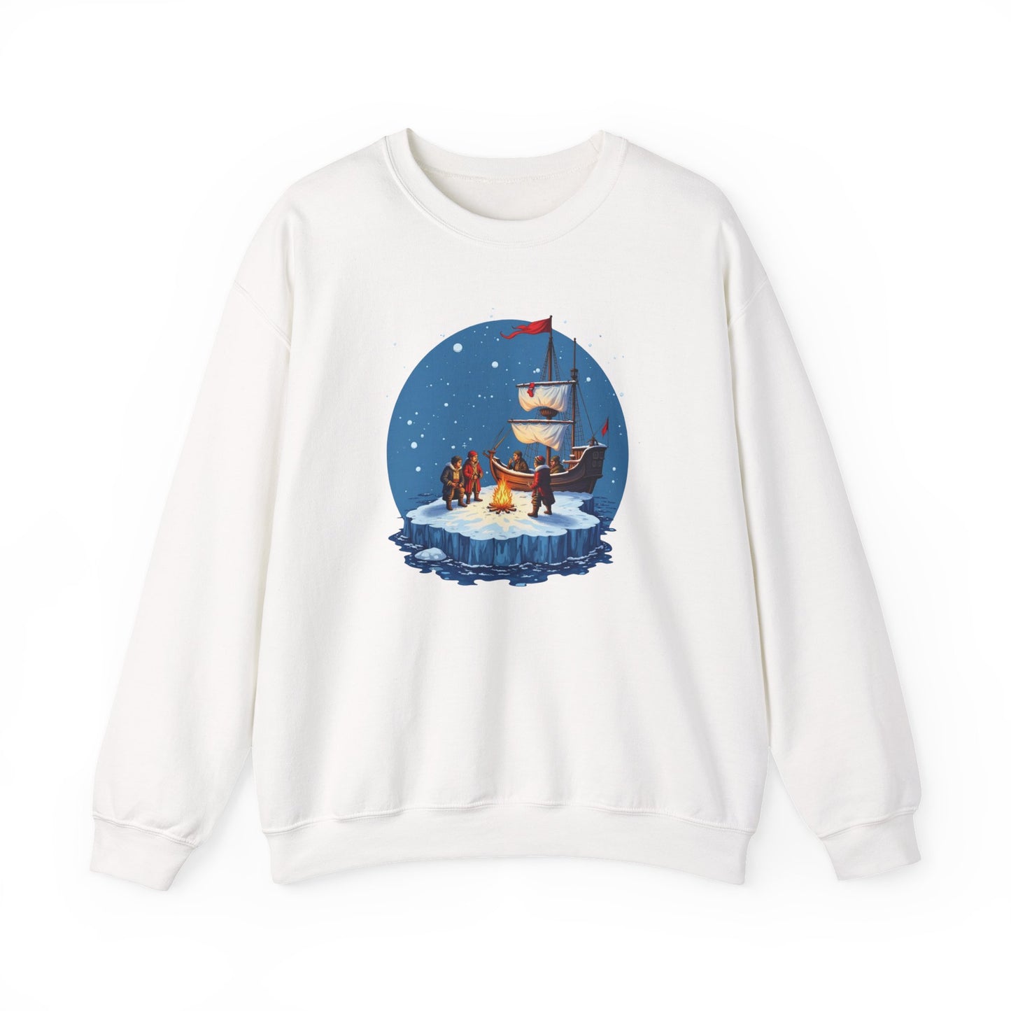 Viking Longship Bonfire, Christmas sweatshirt, Crewneck Sweatshirt