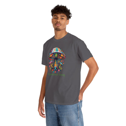 Vibing Bunch of Shrooms, Unisex Heavy Cotton Tee