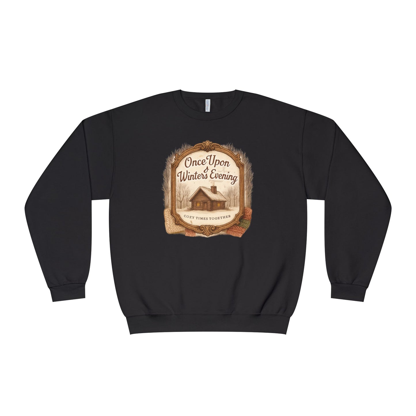Once Upon a Winter's Cabin, Evening Sweatshirt — Cozy Vintage Holiday Crewneck
