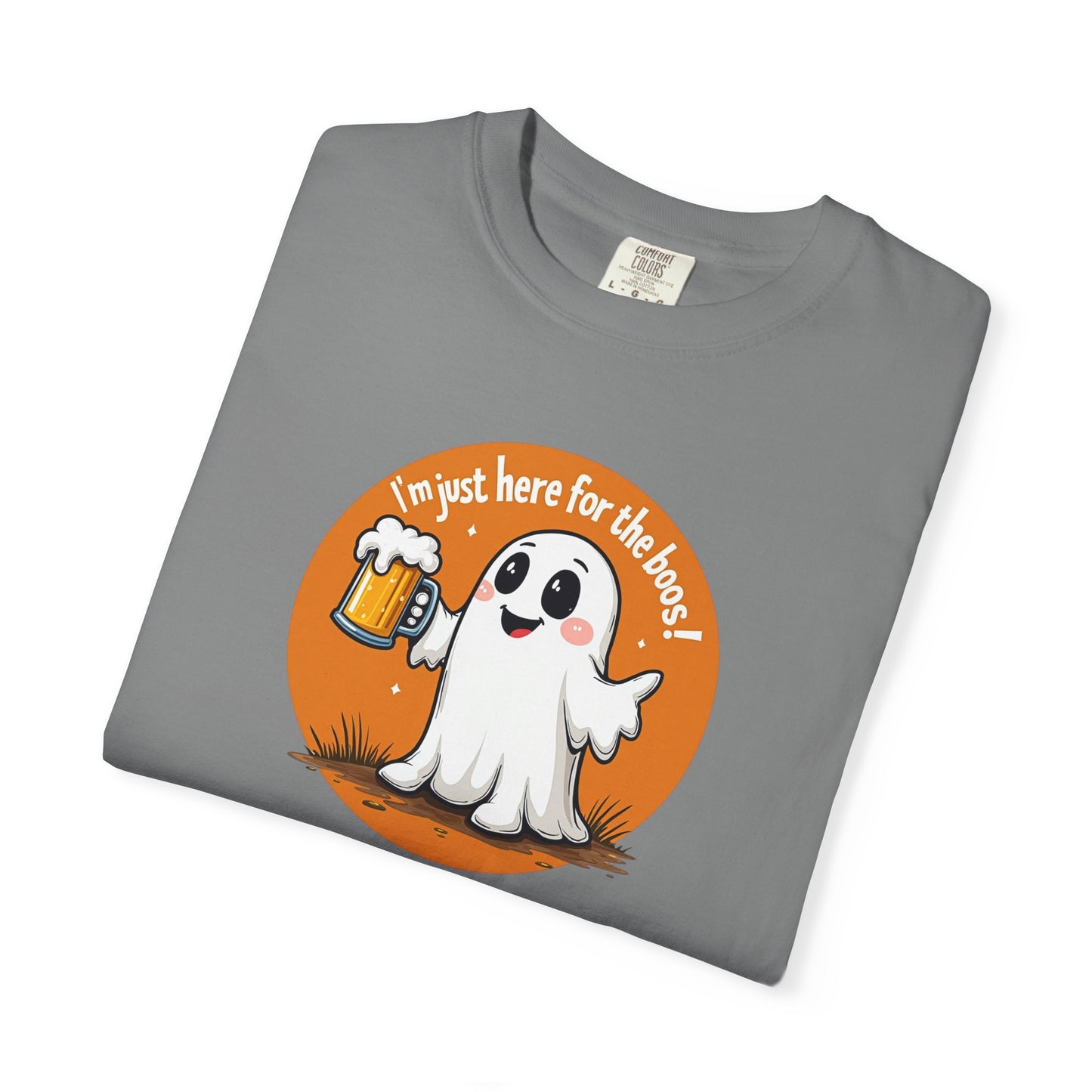 Halloween Ghost Beer T-Shirt — "I’m Just Here for the Boos" Cute Spooky Tee