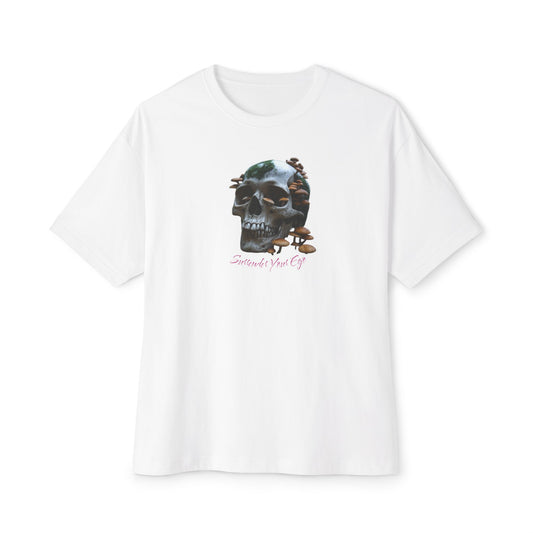 Mushroom Skull Graphic Unisex Oversized Tee | Casual Streetwear, Unique Gift, Statement Shirt, Relaxed Fit Fashion, Graphic Tee