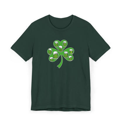 Lucky Green Beer Clover, Unisex Jersey T-Shirt