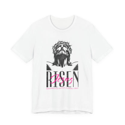 Risen Jesus Portrait Tee — Christian Easter Resurrection T-Shirt
