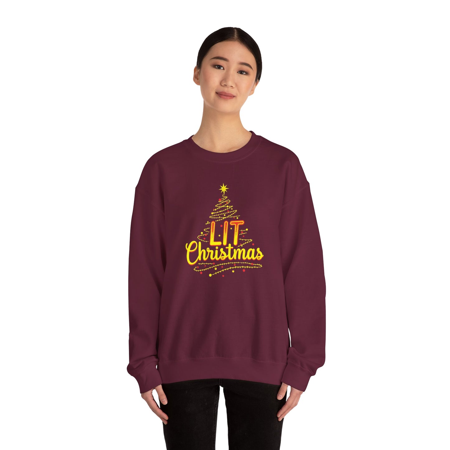 Christmas Sweatshirt - "Lit Christmas" Festive Holiday Crewneck