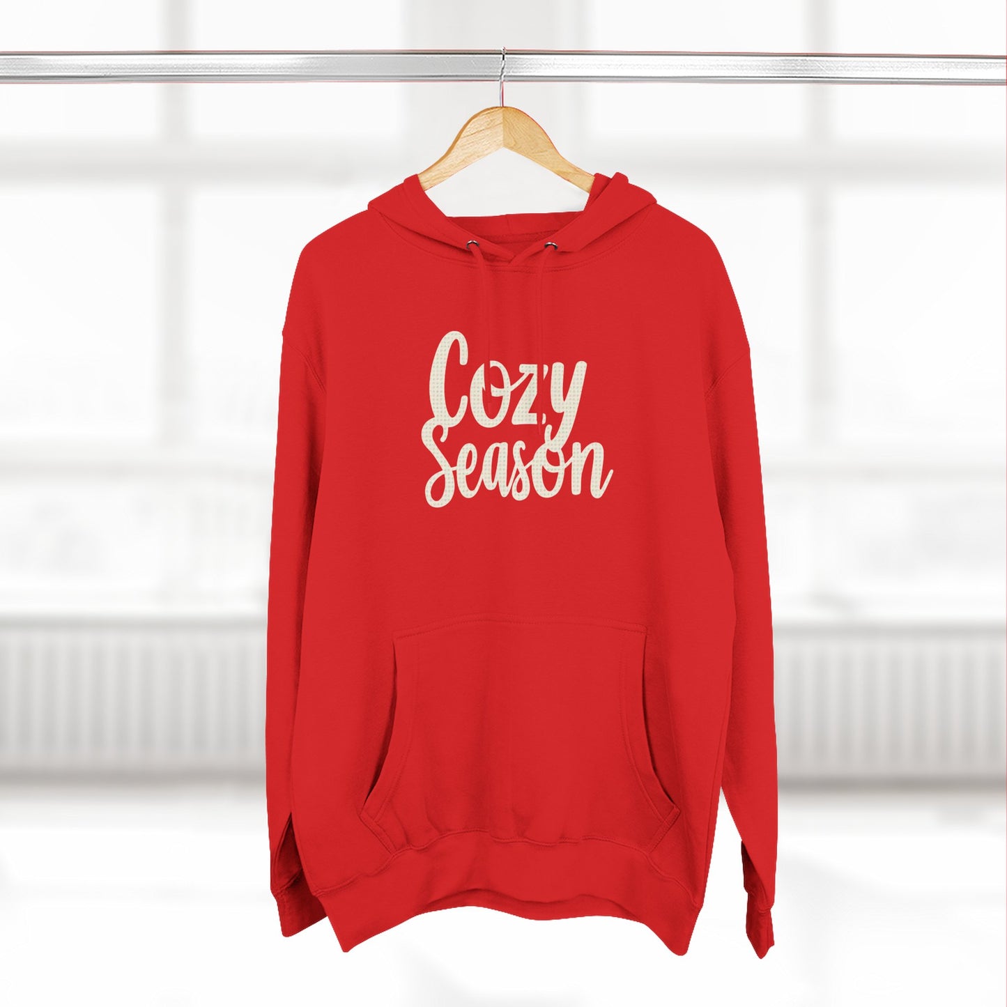 Cozy Season Hoodie — Soft Fleece Pullover with Script Graphic