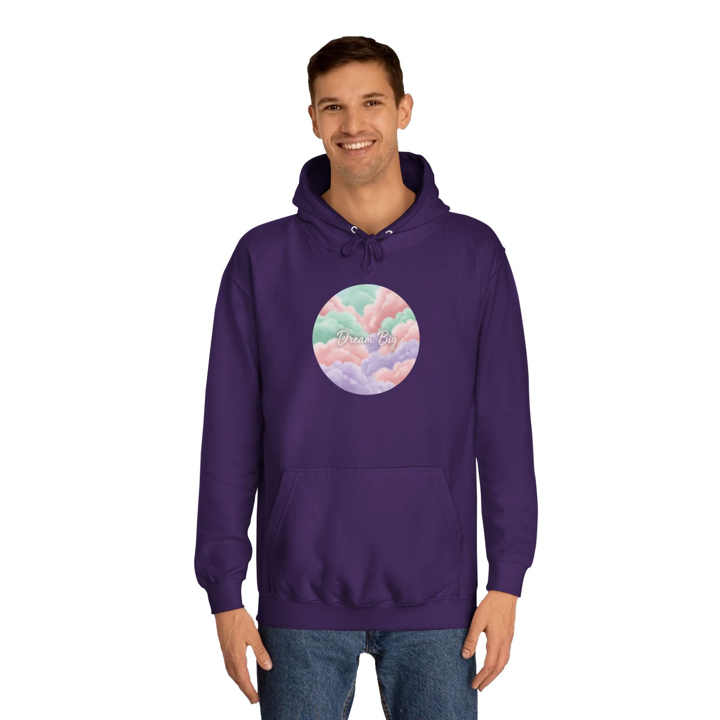 Pastel Cloud Circle Hoodie — Dreamy Vaporwave Pullover for Teens & Students