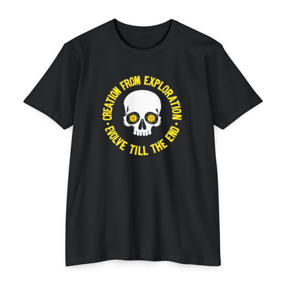 Skull Exploration T-Shirt | Unisex Tee for Adventurers, Fun Graphic Tee, Unique Gift for Explorers, Perfect for Casual Days, Evolution Theme