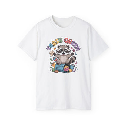 Trash Queen T‑Shirt — Cute Raccoon Recycling Humor Tee