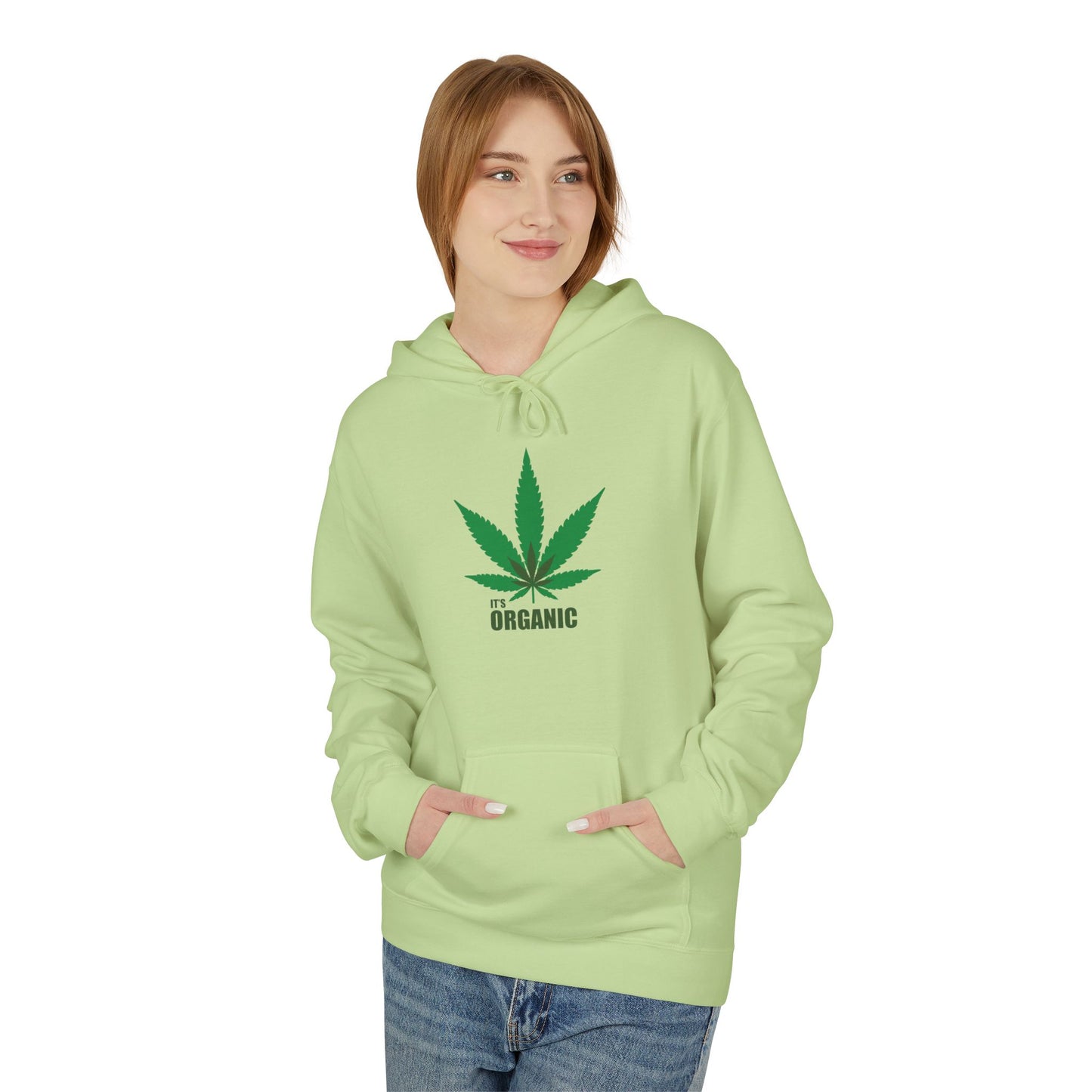 It's Organic, Marijuana Leaf, Unisex Midweight Softstyle Fleece Hoodie