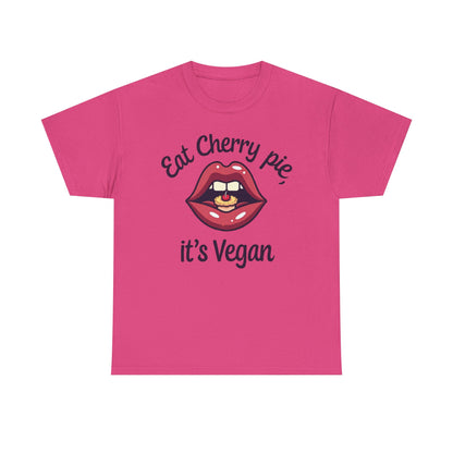 Vegan Cherry Pie Graphic Tee for Food Lovers - Psychonaut Swag