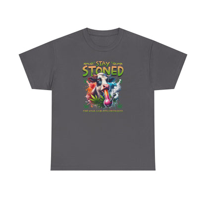 Stay Stoned Cow T-Shirt – Funny Cannabis Graphic Tee