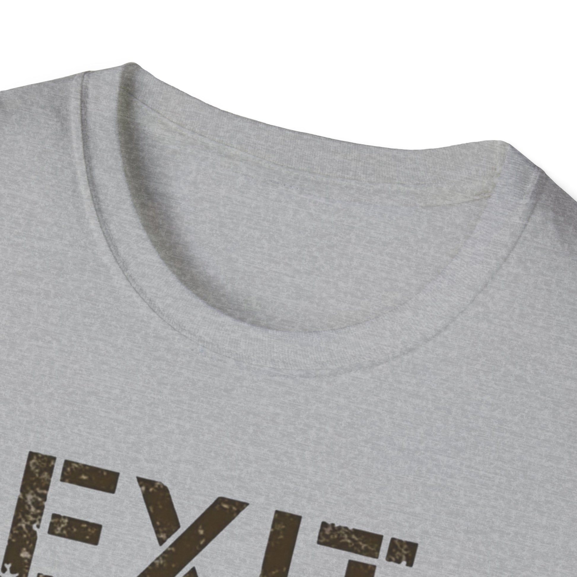 Exit Strategy Unisex Softstyle T-Shirt, Casual Wear, Fun Graphic Tee, Gift for Friends, Statement Shirt, Everyday Comfort - Psychonaut Swag