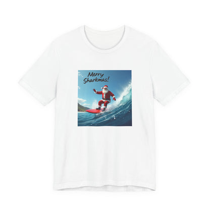 Merry Sharkmas Surfing Santa T-Shirt