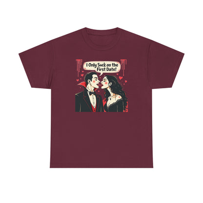Vampire Couple Tee — "I Only Suck on the First Date" Gothic Graphic T-Shirt