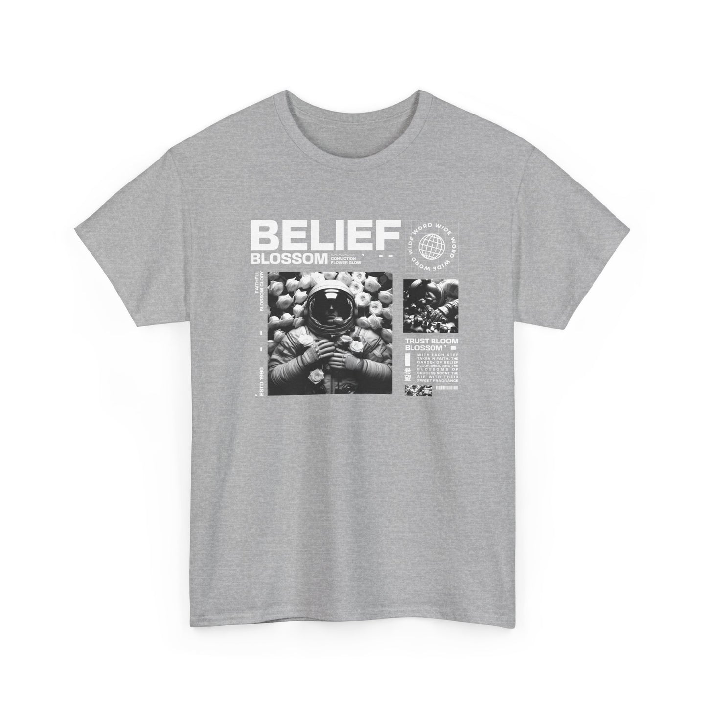 Astronaut Belief, Unisex Heavy Cotton Tee