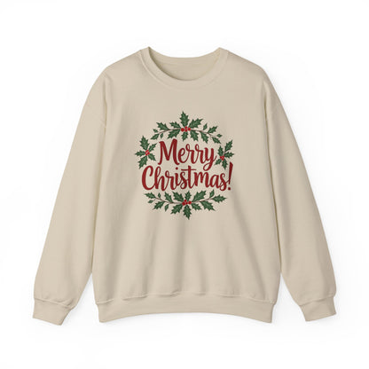 MERRY CHRISTMAS wreath, Crewneck Sweatshirt