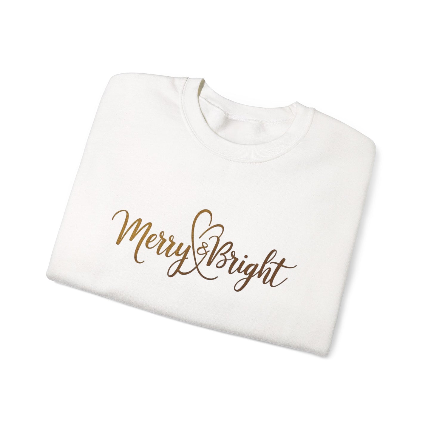 Merry & Bright Crewneck Sweatshirt – Gold Script Holiday Pullover