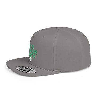 Fix Your Face-Leah, Flat Bill Snapback Cap, Trendy Snapback Hat, Funny Quote Hat, Casual Streetwear Cap, Unique Gift for Friends