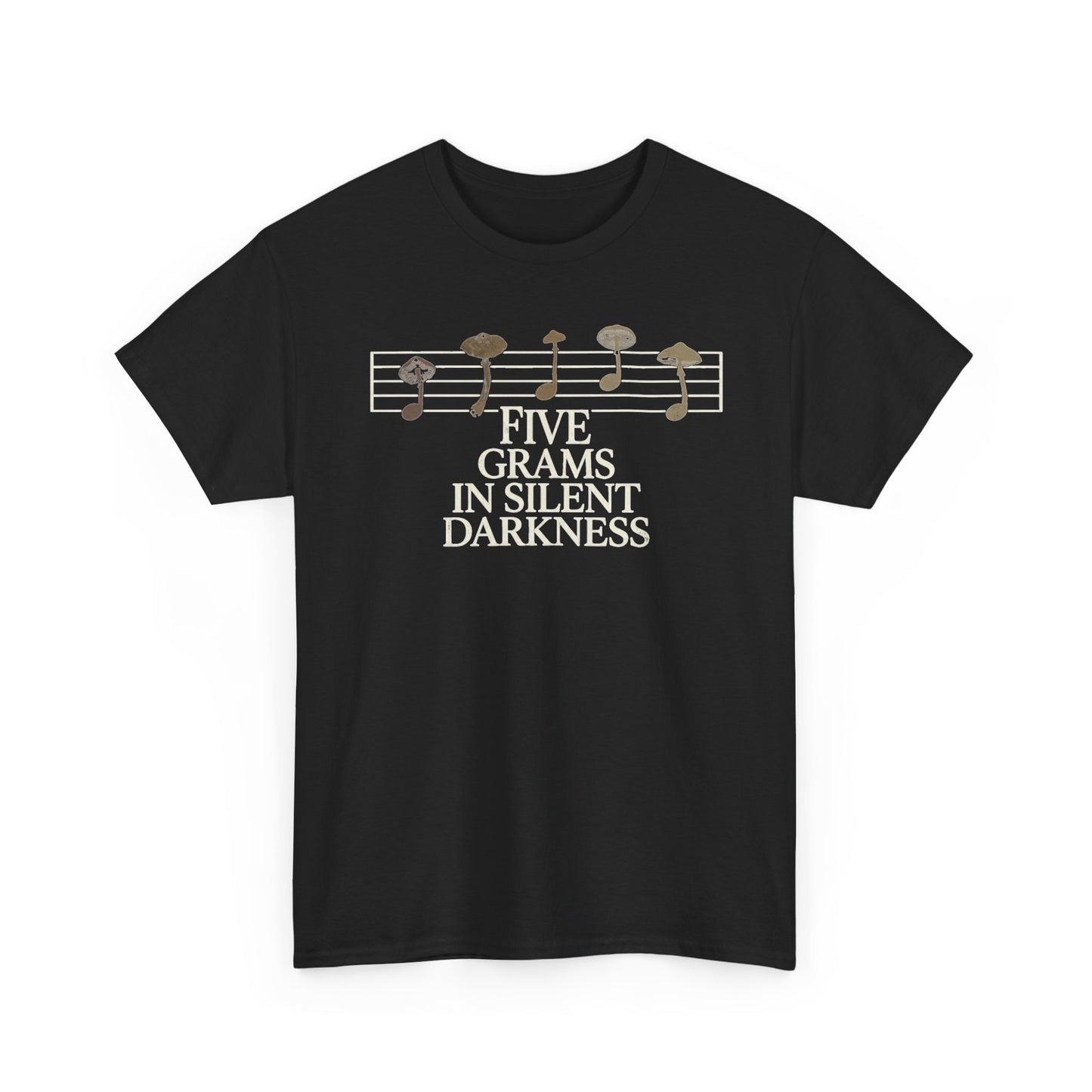 Vintage Music Tee — "Five Grams in Silent Darkness" Graphic Shirt