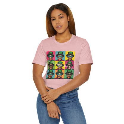 Pop Art Leprechaun, Who da fook is that guy?” T-Shirt — Colorful St. Patrick’s Day Graphic Tee