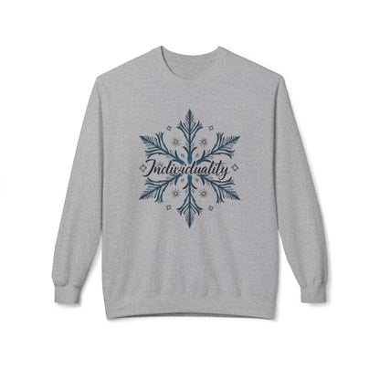 Individuality Crewneck Sweatshirt — Floral Snowflake Graphic