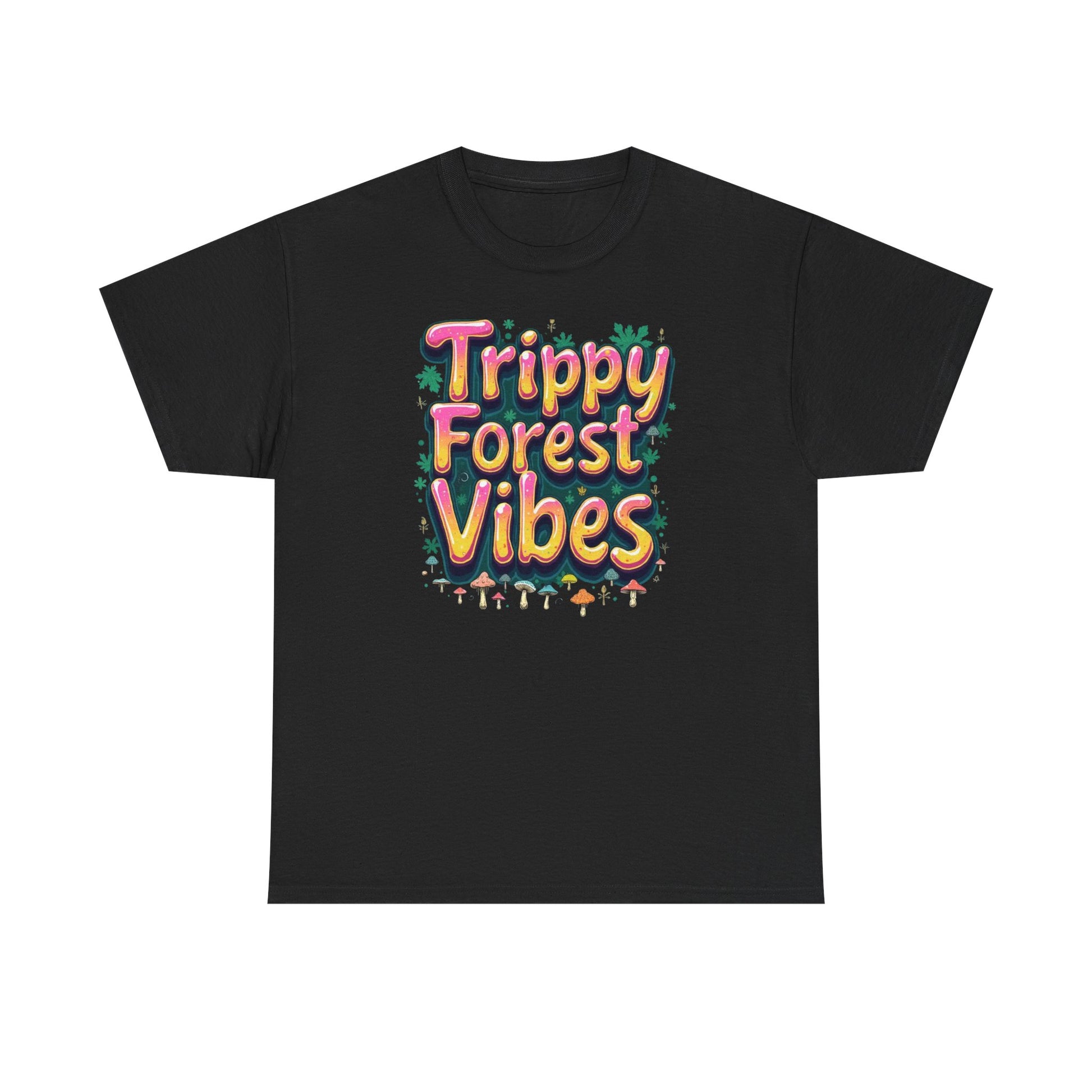 Trippy Forest Vibes Tee, Unisex Cotton T-Shirt, Bohemian Graphic Tee, Psychedelic Shirt, Nature Lover Gift, Festival Apparel - Psychonaut Swag