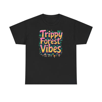 Trippy Forest Vibes Tee, Unisex Cotton T-Shirt, Bohemian Graphic Tee, Psychedelic Shirt, Nature Lover Gift, Festival Apparel - Psychonaut Swag