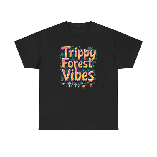 Trippy Forest Vibes Tee, Unisex Cotton T-Shirt, Bohemian Graphic Tee, Psychedelic Shirt, Nature Lover Gift, Festival Apparel - Psychonaut Swag