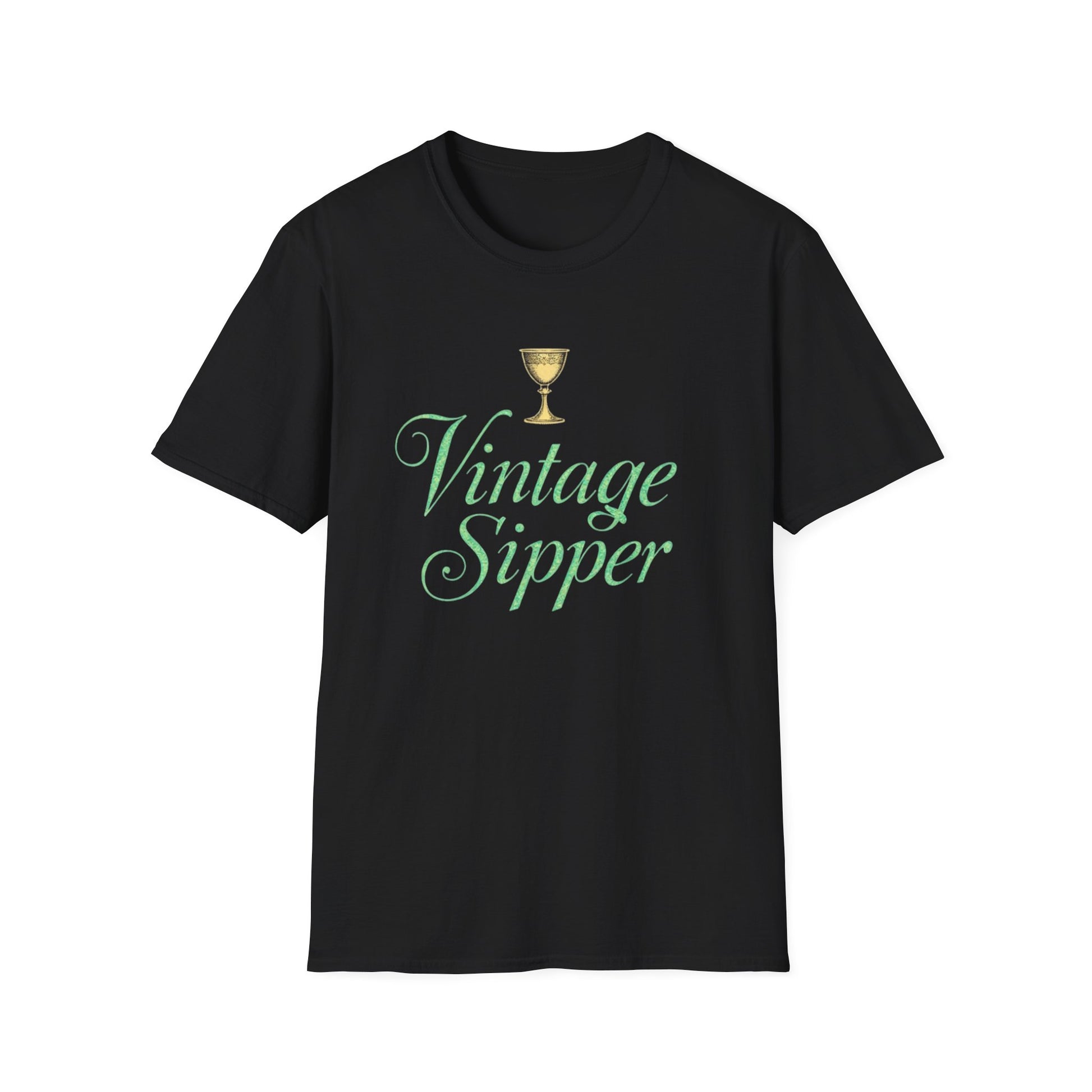 Vintage Sipper Unisex Softstyle T-Shirt, Casual Wear, Gift for Wine Lovers, Bar Night, Vintage Inspired Apparel - Psychonaut Swag