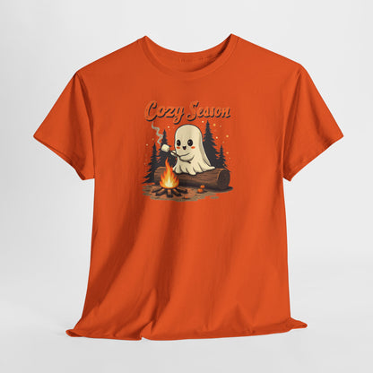 Cozy Season Tee — Cute Ghost Campfire Halloween T-Shirt