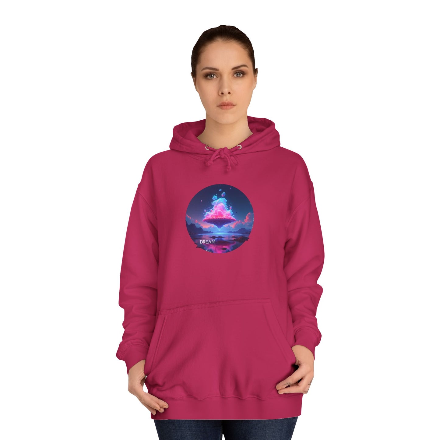 Hoodie — Neon Vaporwave Mountain Graphic Pullover