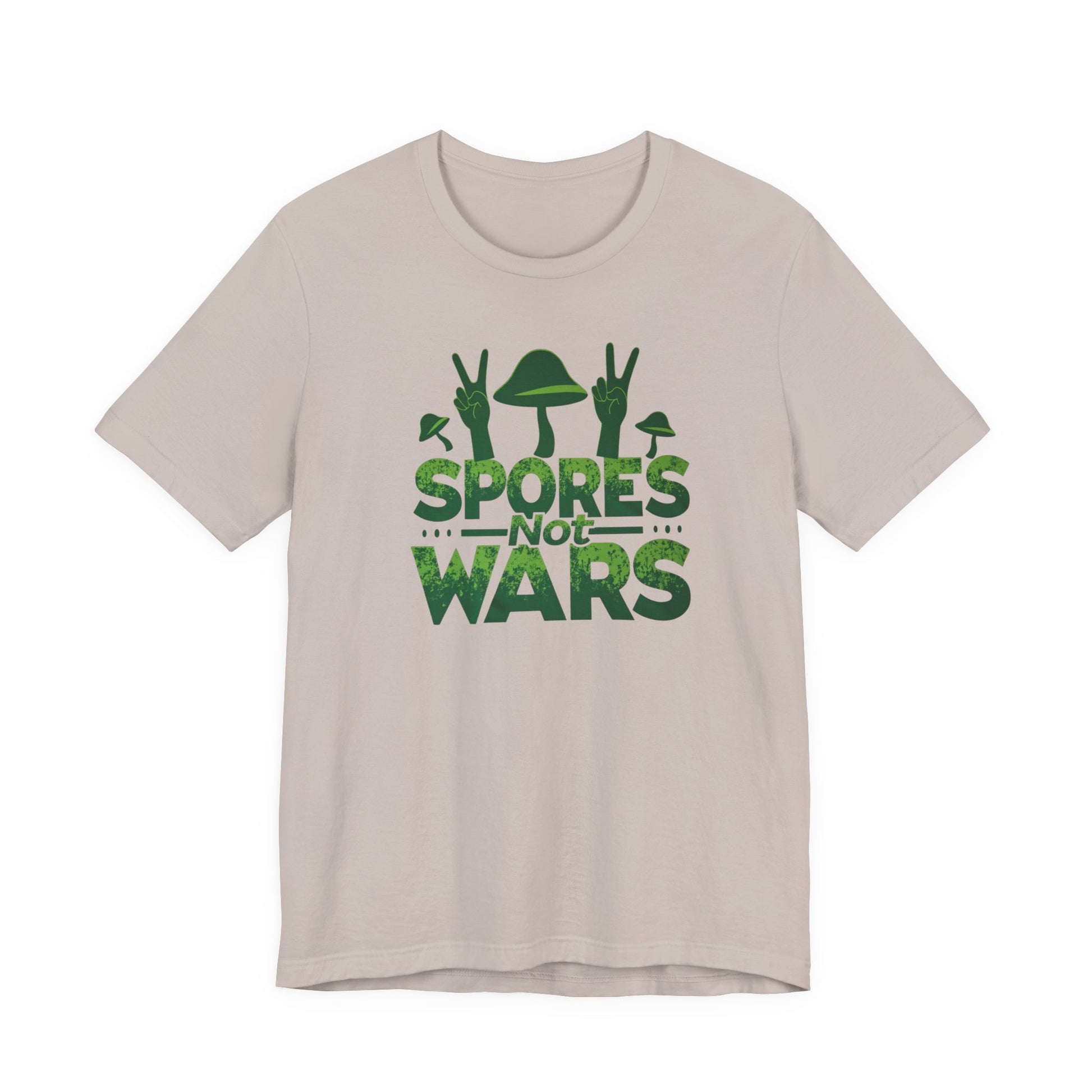 Spores Not Wars - Eco-Friendly Statement Shirt, Casual Wear, Gift for Nature Lovers, Unique Graphic Tee, Sustainable Fashion - Psychonaut Swag