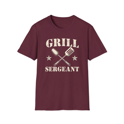 Grill Sergeant T-Shirt, Unisex Softstyle Tee, BBQ Gift, Father's Day Shirt, Grilling Apparel - Psychonaut Swag
