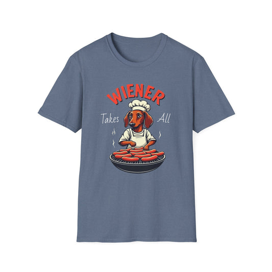 Wiener takes all, Dog Humor T-Shirt, Funny Pet Lover Gift, Cute Dog Tee, Unisex Funny Shirt, Dog Lover's Apparel - Psychonaut Swag