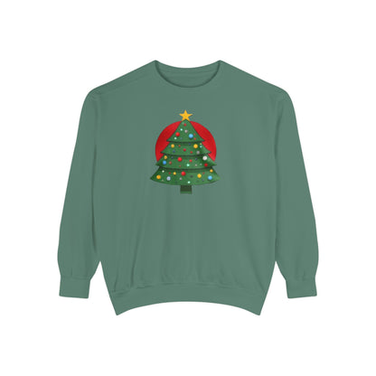 Christmas Tree Sweater, Unisex Garment-Dyed Sweatshirt