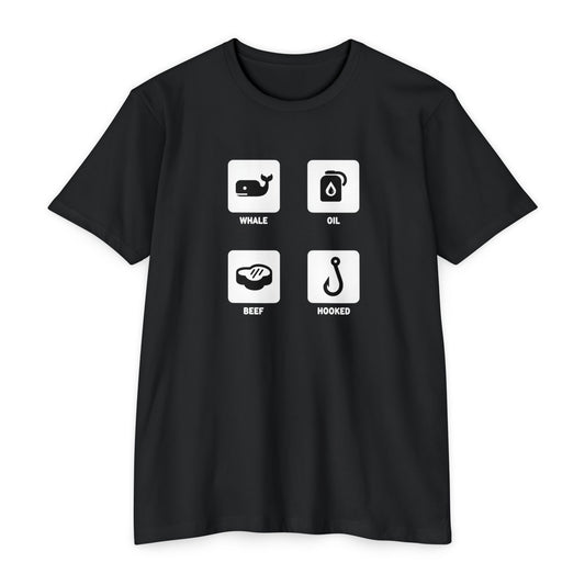 Whale, Oil, Beef, Hooked Icon Graphic Tee