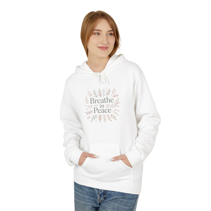 Hoodie — "Breathe in Peace" Floral Comfort Pullover