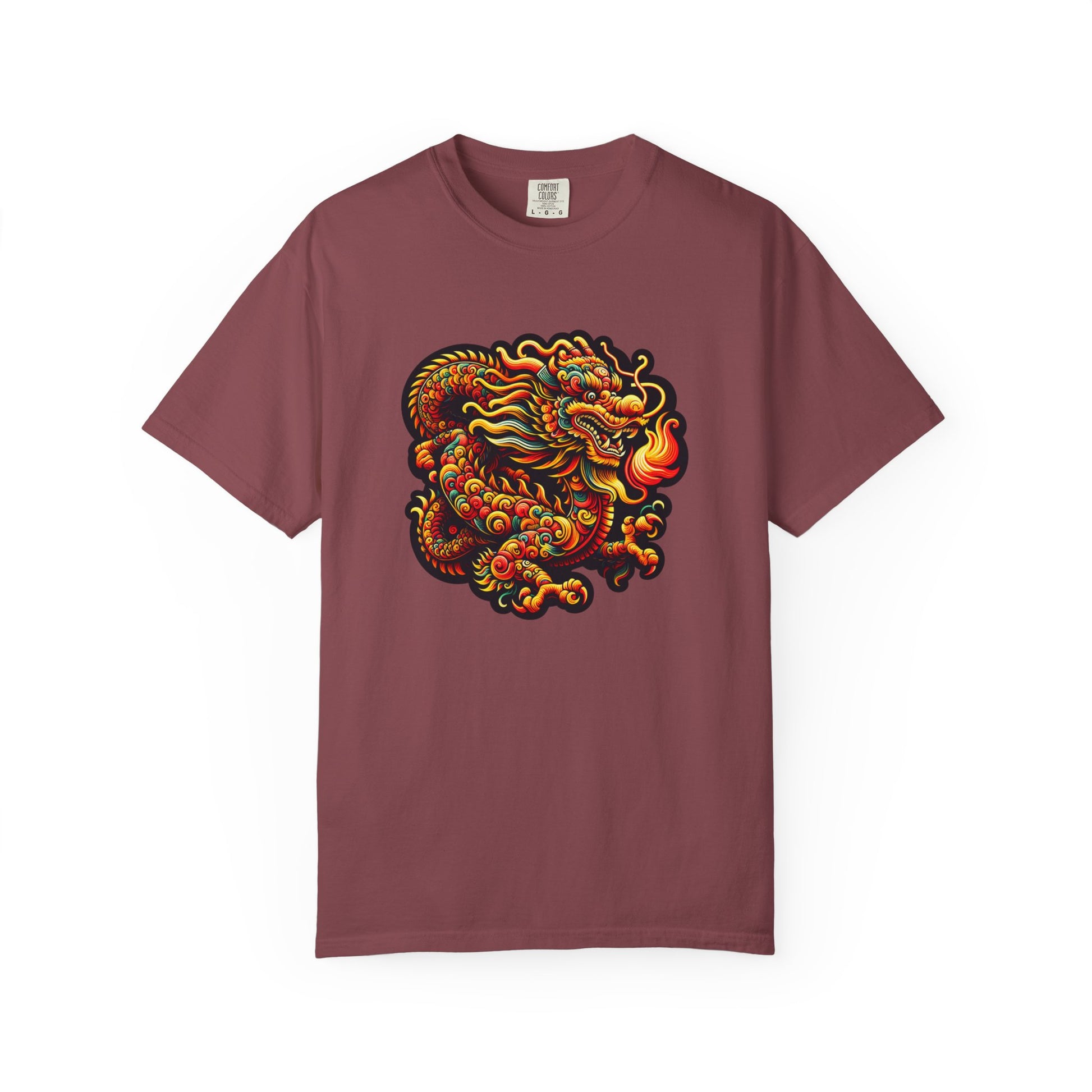 Dragon, Unisex Dragon Graphic T-Shirt - Colorful Garment-Dyed Tee - Psychonaut Swag