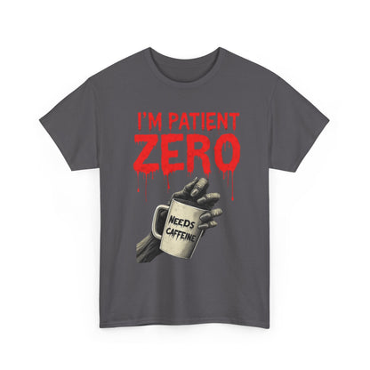 Patient Zero Unisex Heavy Cotton Tee, Horror T-Shirt, Halloween Apparel, Unique Graphic Tee, Casual Wear, Gift for Fans
