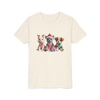 Kids Christmas Puppy Tee — Cute Festive Dogs in Santa Hats