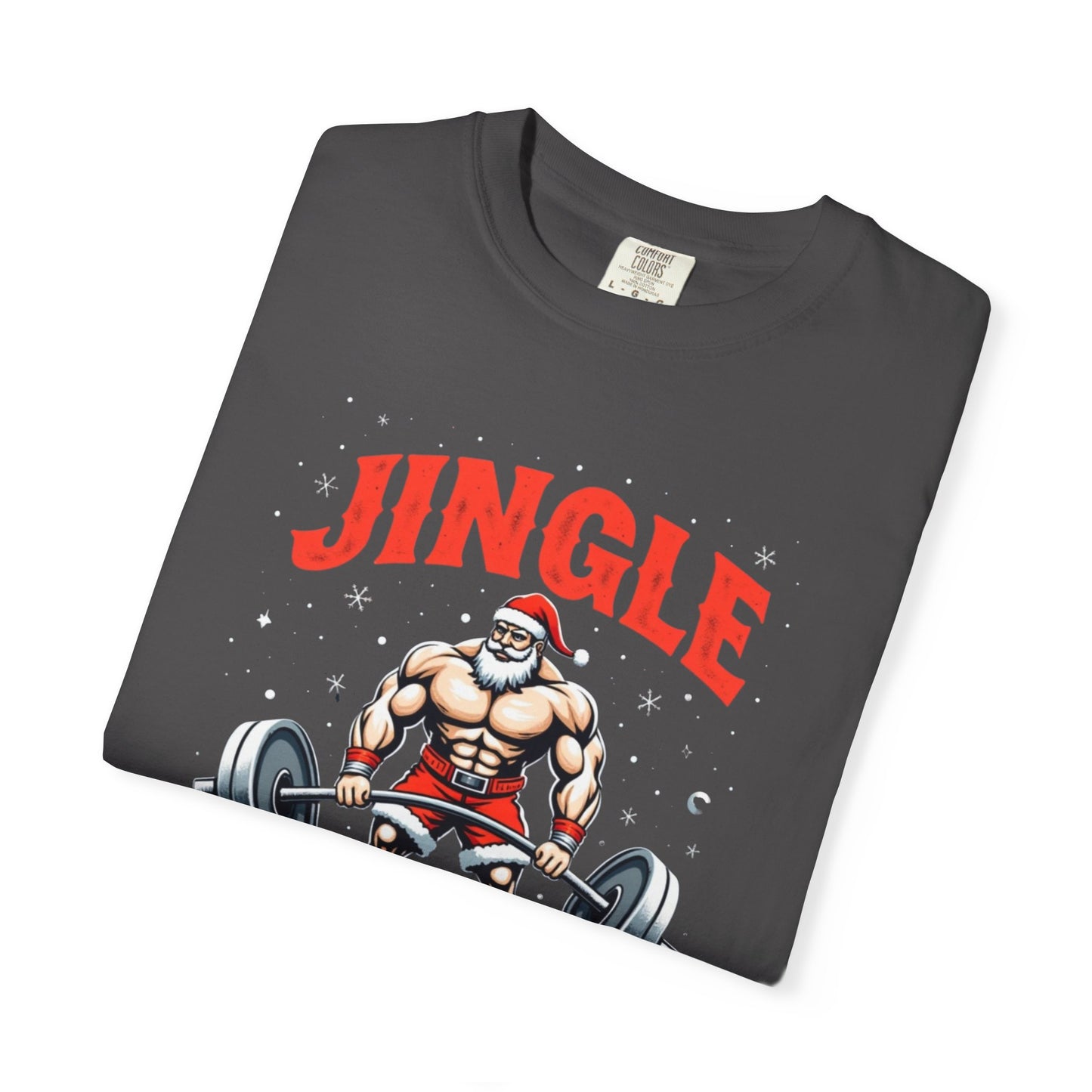 Jingle Weights T-Shirt — Santa Weightlifting Gym Tee (Christmas Fitness Gift)