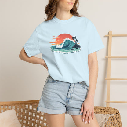Sunset Surf Graphic T-Shirt — Tropical Wave Island Tee