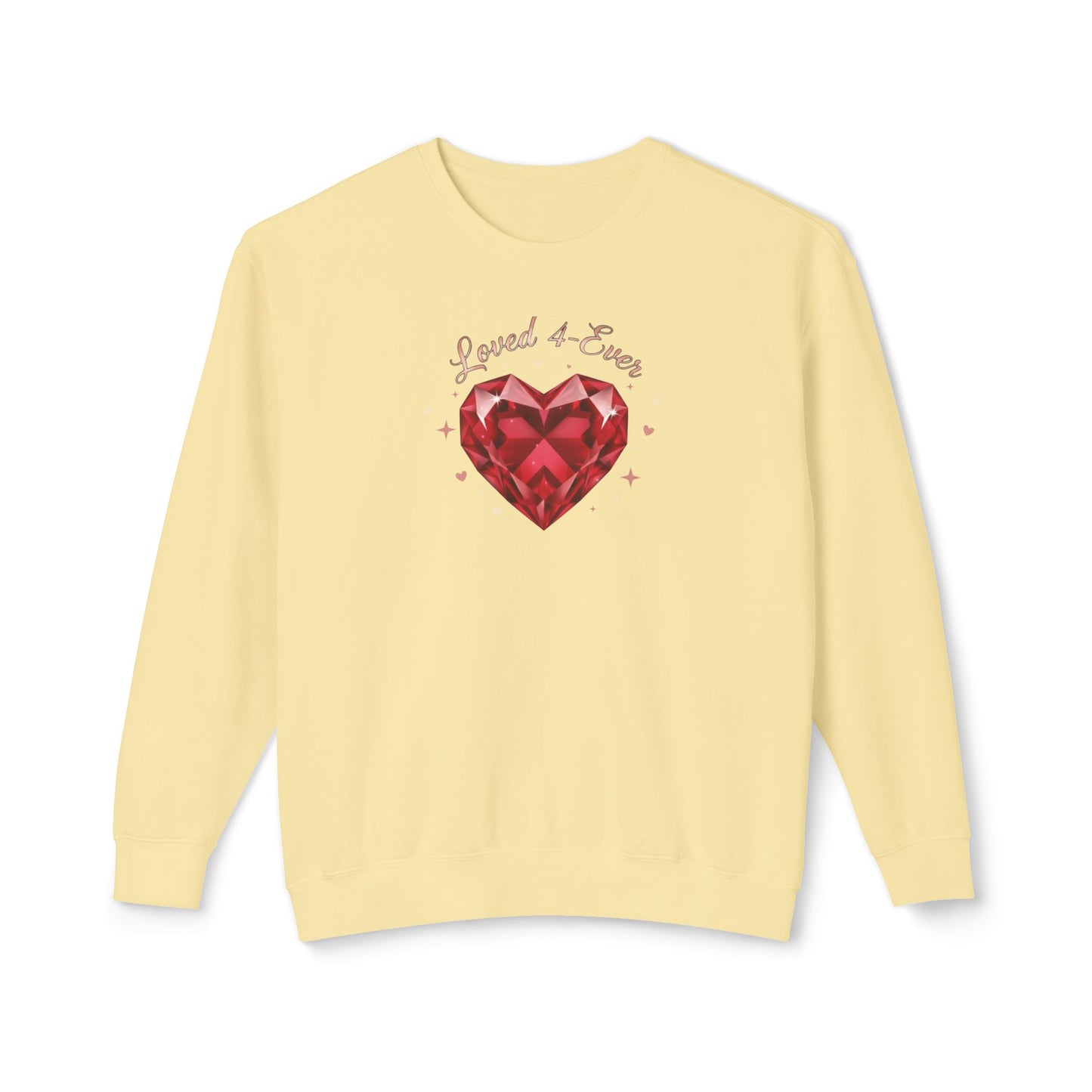 Love & Gems Sweatshirt — Red Heart Crystal Graphic Crewneck