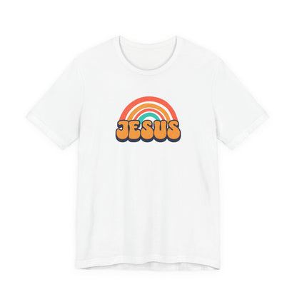 Jesus Rainbow T-Shirt — Retro Christian Faith Tee