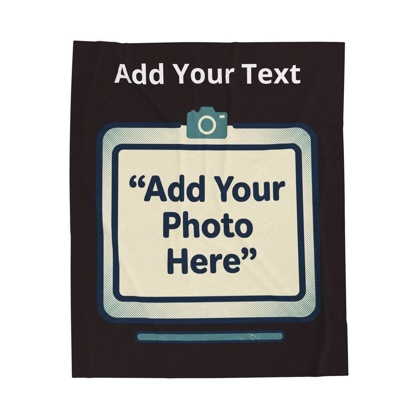 Custom Photo Velveteen Plush Blanket — Personalized Image & Text Gift for Birthdays, Holidays, Graduations